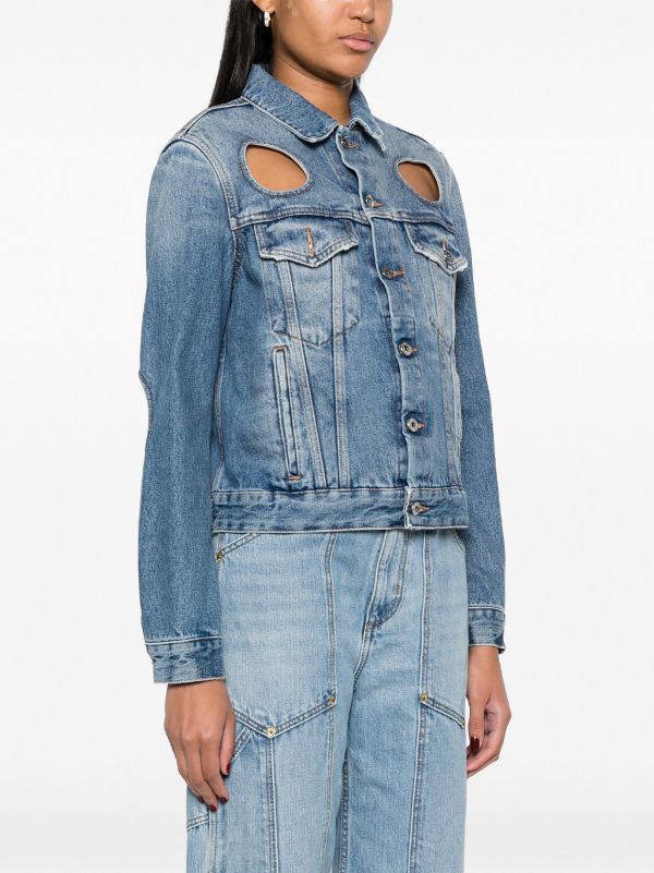 Cut off cropped denim hot sale jacket