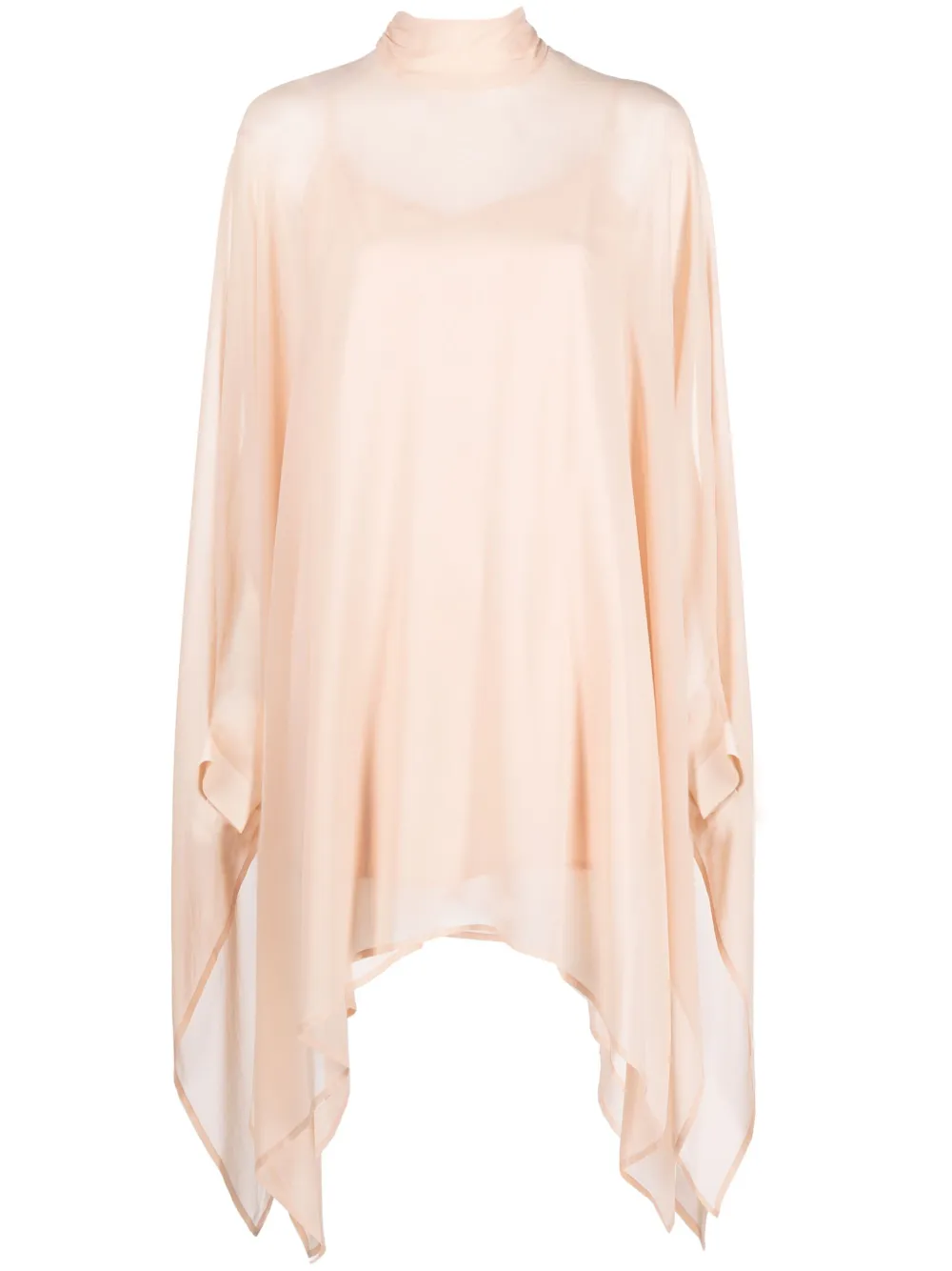 Shop P.a.r.o.s.h High-neck Semi-sheer Tunic In Rosa