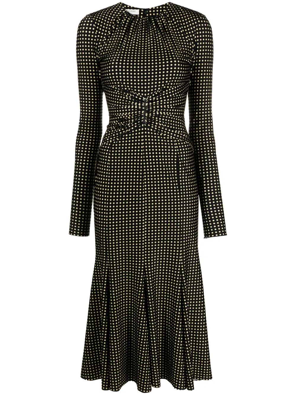 Philosophy Di Lorenzo Serafini Lycra Polka-dot Dress In Black