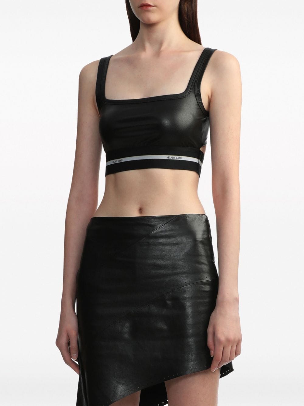 Themoirè faux-leather Bralette Top - Farfetch