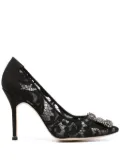 Manolo Blahnik Hangisi 102mm lace pumps - Black