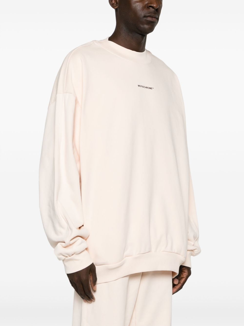 Shop Monochrome Logo-embossed Cotton Sweatshirt In Neutrals
