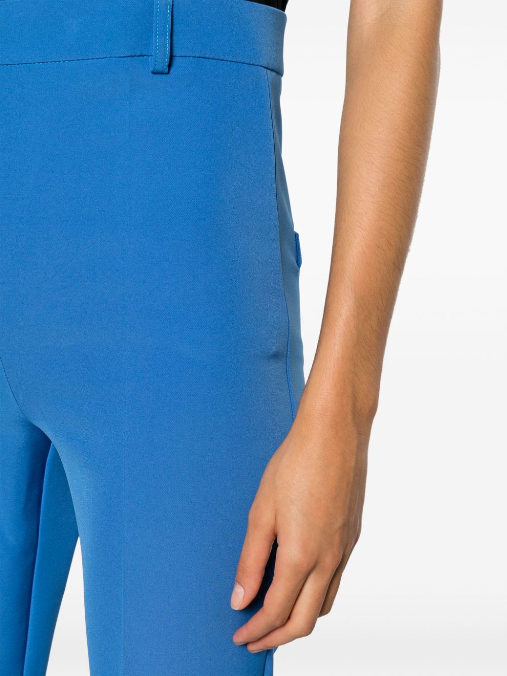 Shop Hebe Studio Georgia Flared Tailored Trousers In Blue