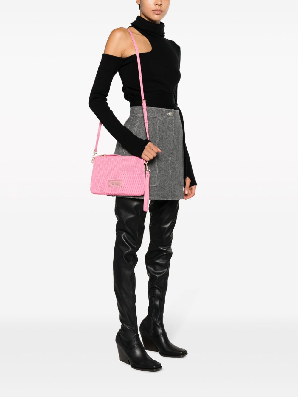 Versace Jeans Couture Crossbodytas met matelassé-effect - Roze