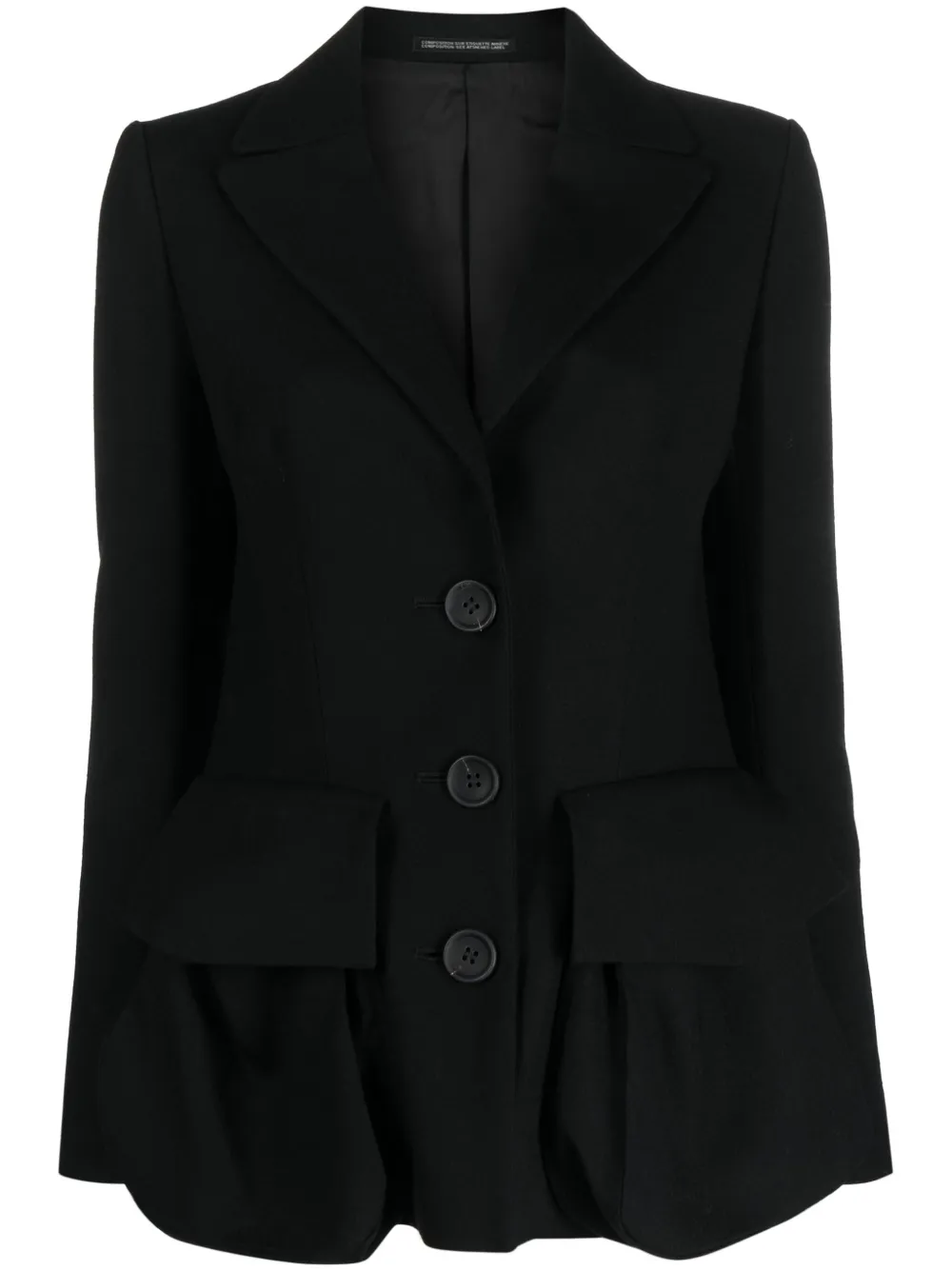 Yohji Yamamoto Single Breast Jacket W/removable Pockets In 黑色