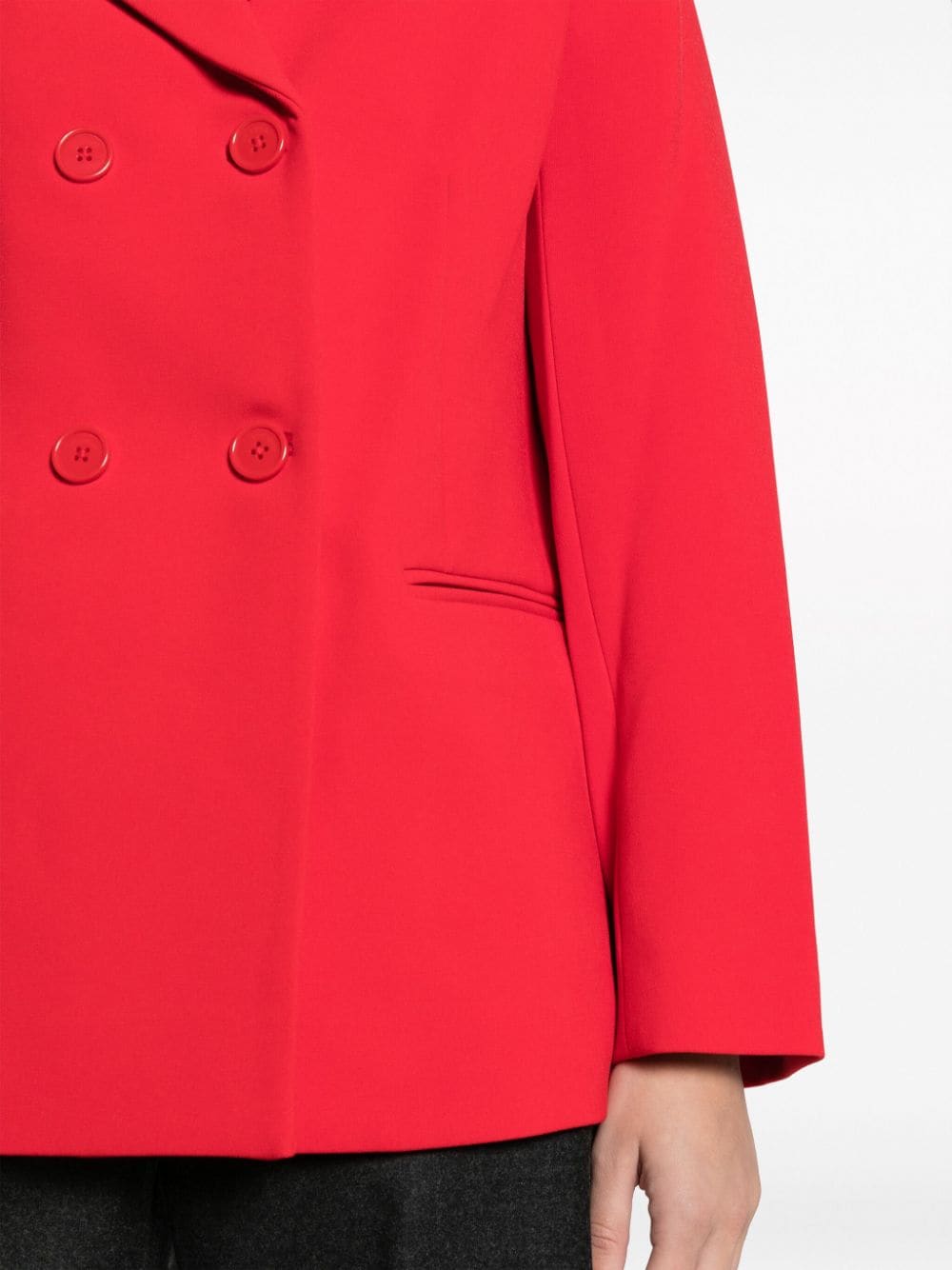 Shop Kate Spade Notch-lapel Double-breasted Blazer In Red