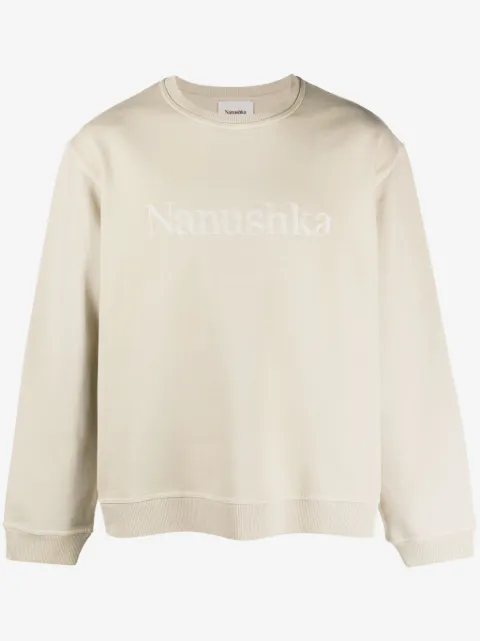 Nanushka logo-embroidered cotton sweatshirt