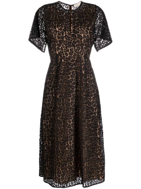 Michael Michael Kors Cheetah lace midi dress