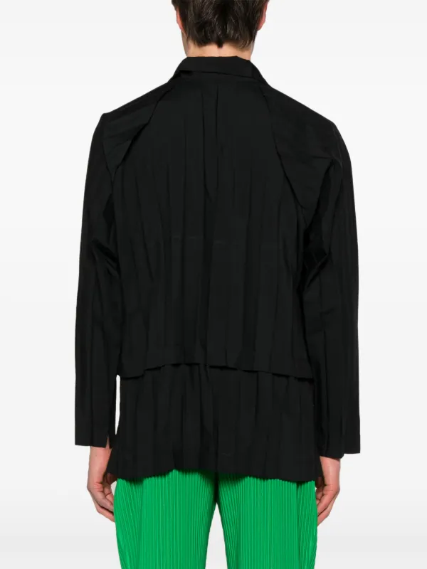 Homme Plissé Issey Miyake Camisa Plissada Com Sobreposição | Preto
