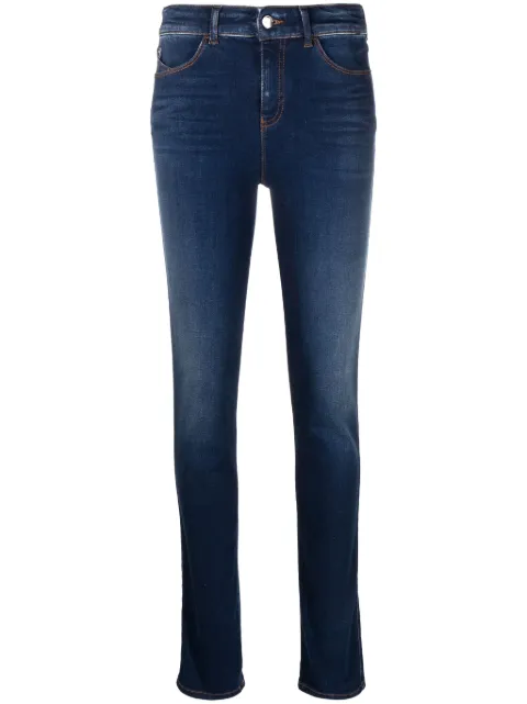Emporio Armani højtaljede skinny-jeans med broderet logo