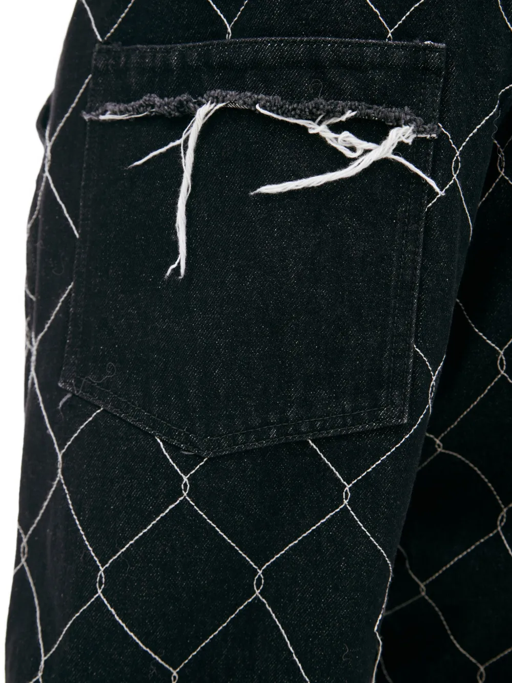 Airei Diamond-pattern Jeans In Black