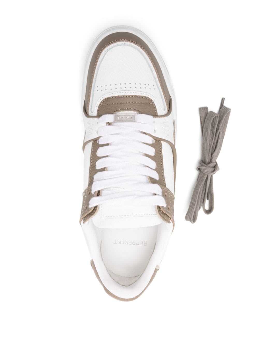 Shop Represent Apex Panelled Leather Sneakers In Nude