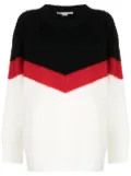 Stella McCartney chevron-striped chunky-knit jumper - White