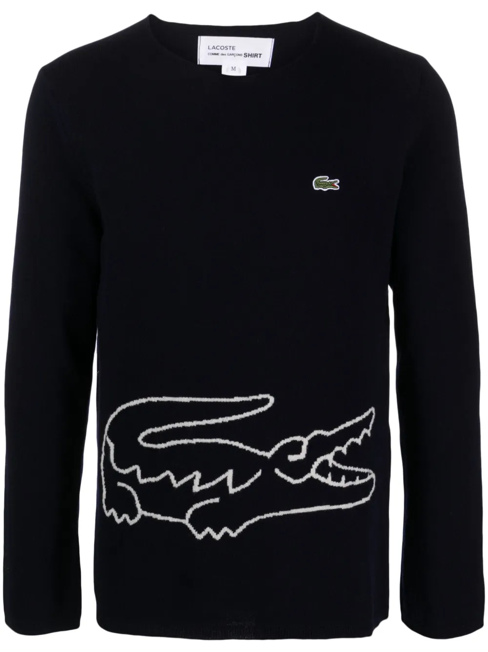 Comme Des Garçons x Lacoste intarsia trui Blauw