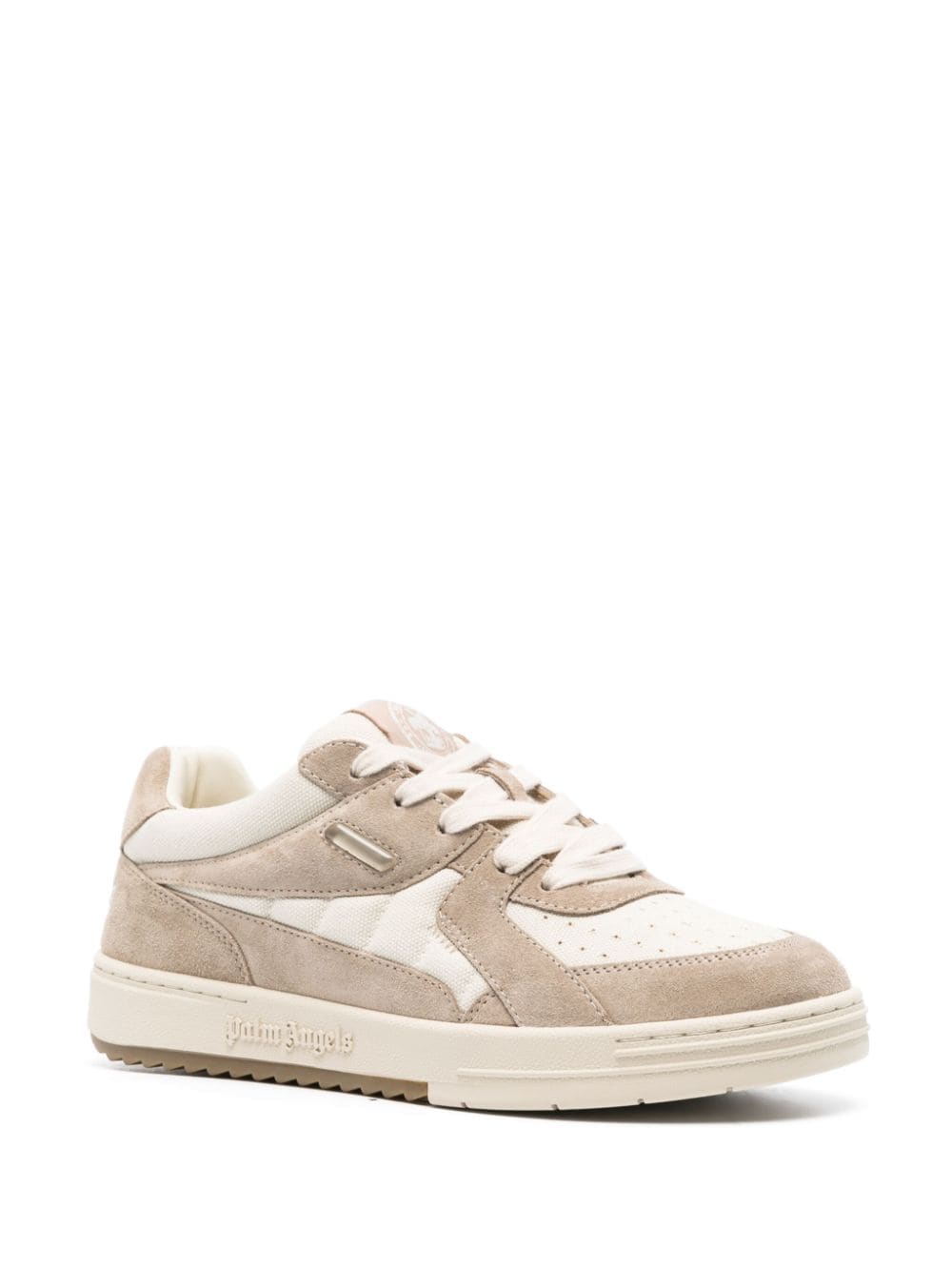 Shop Palm Angels University Suede Sneakers In 白色