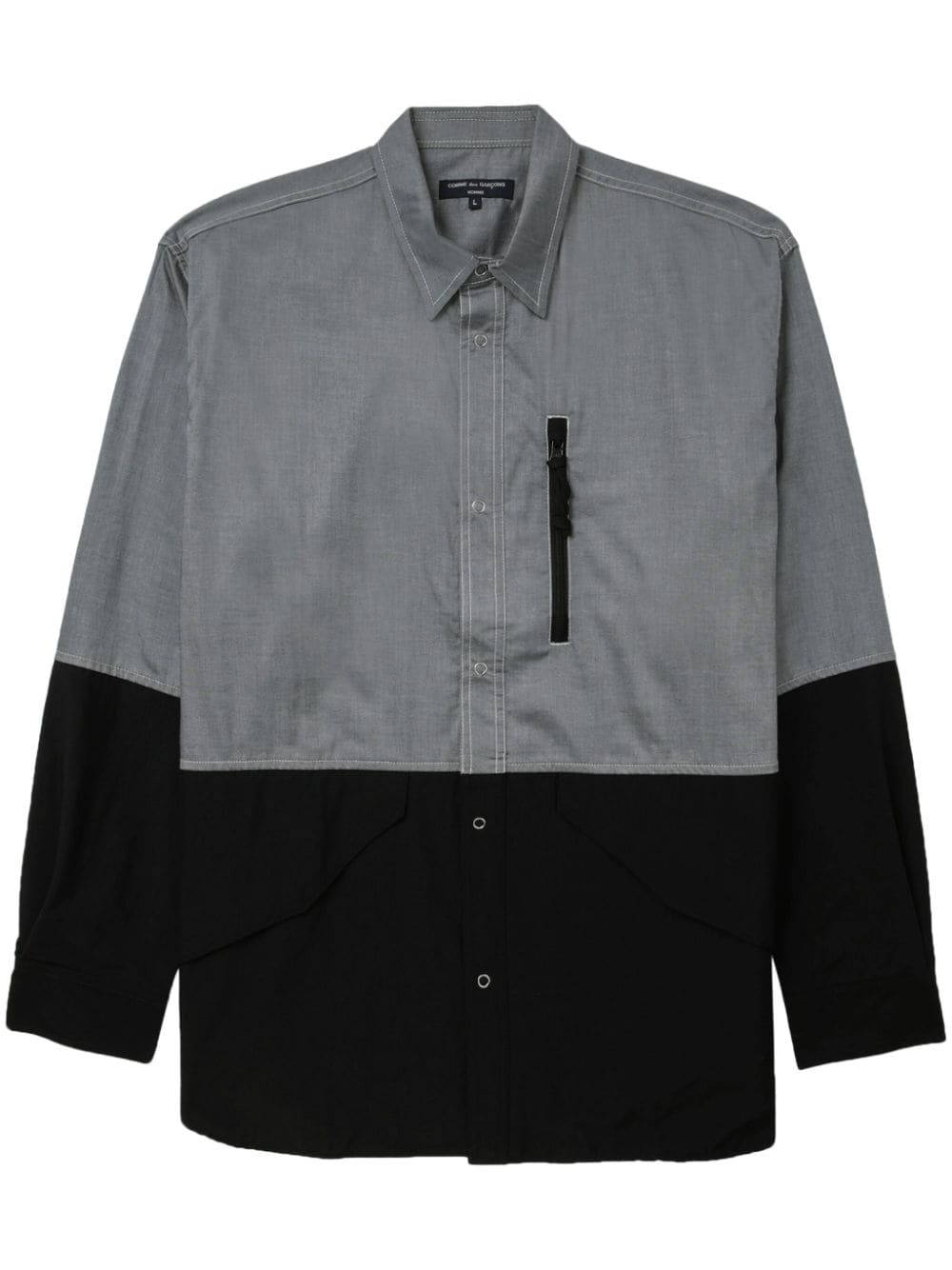 Comme Des Garçons Homme Deux Two-tone Cotton Shirt In Grey