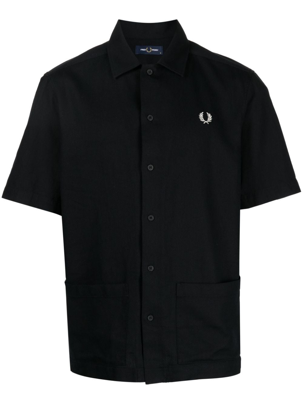 Fred Perry Overhemd met geborduurd logo Zwart