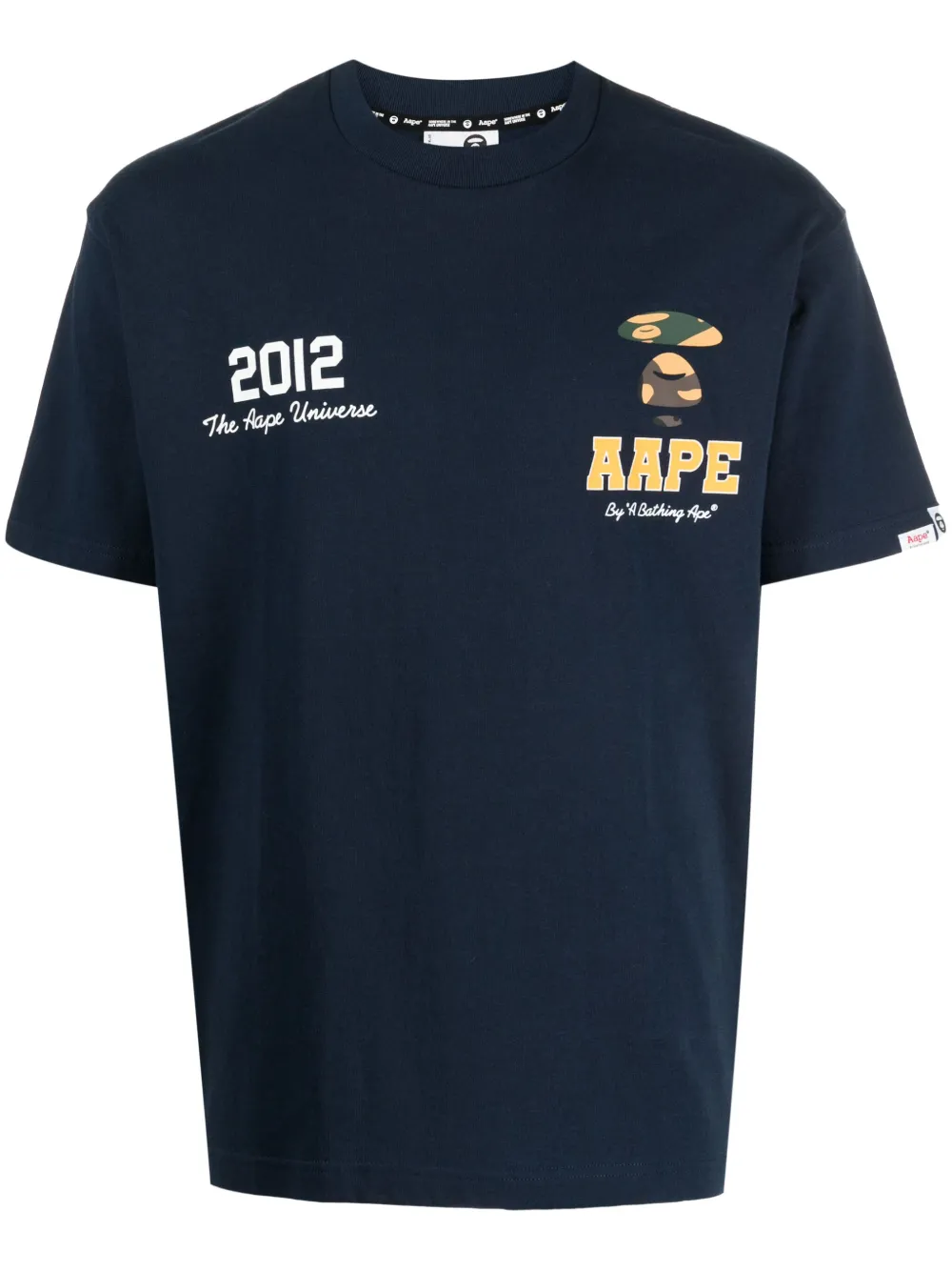AAPE BY *A BATHING APE Katoenen T-shirt met logoprint Blauw