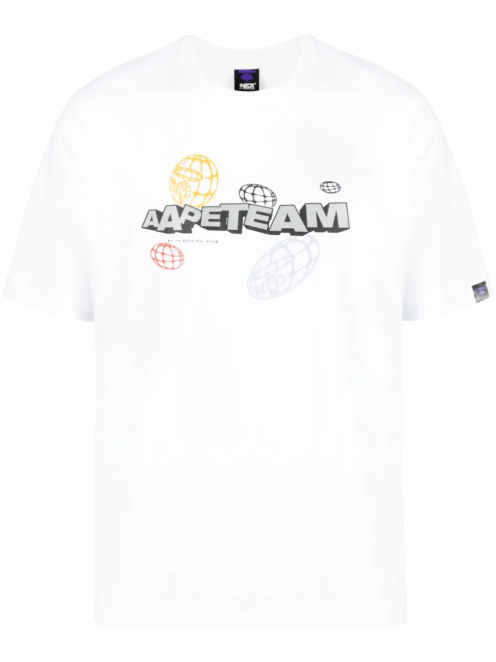 AAPE BY *A BATHING APE Katoenen T-shirt met logoprint Wit