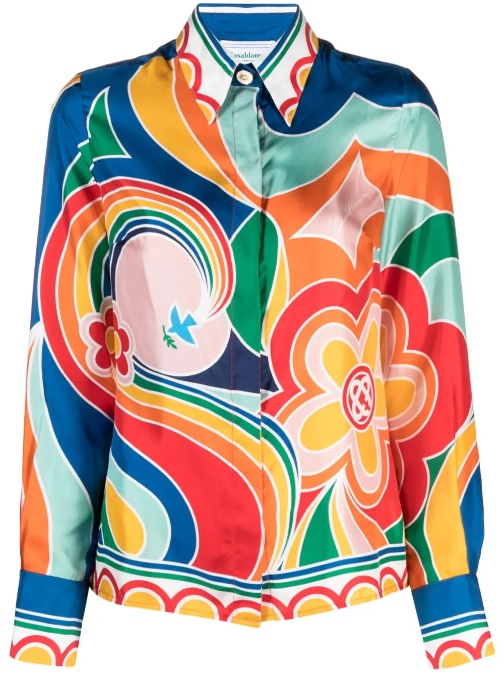 Casablanca Le Pouvoir Des Fleurs Shirt In Blue