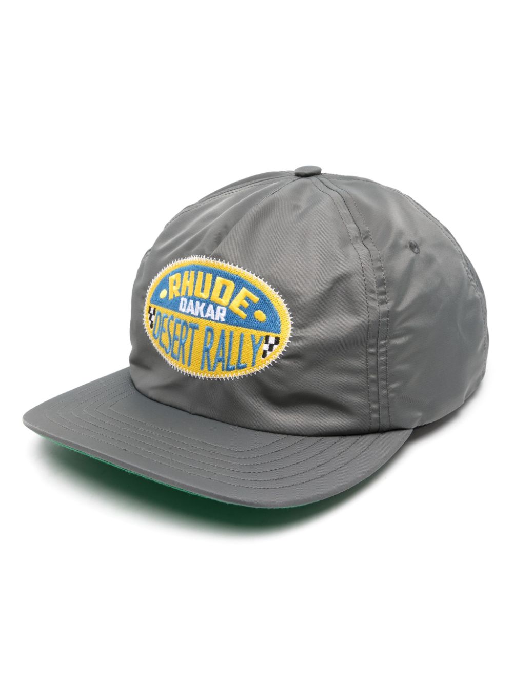 Rhude Logo-patch Snapback Cap In Grey