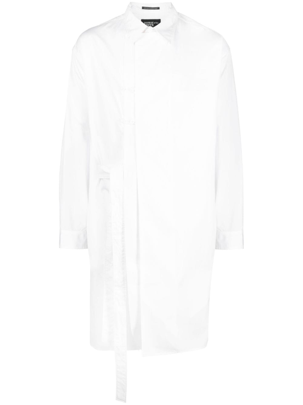 Yohji Yamamoto Tie-waist Cotton Shirt In White