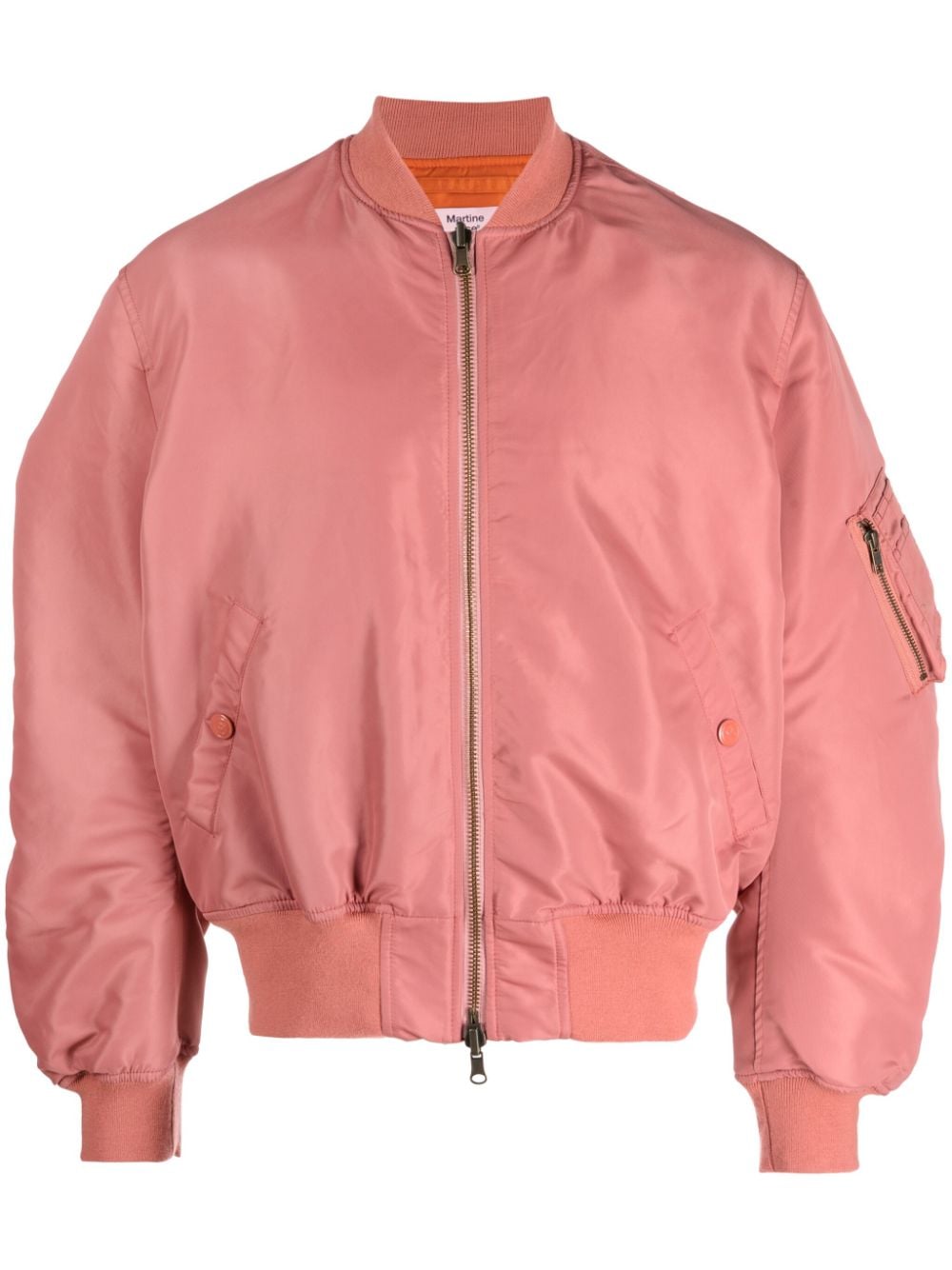 Shop Martine Rose Logo-print Padded Bomber Jacket In Pink