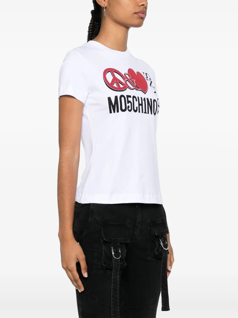 MOSCHINO JEANS T-shirt met logoprint Wit