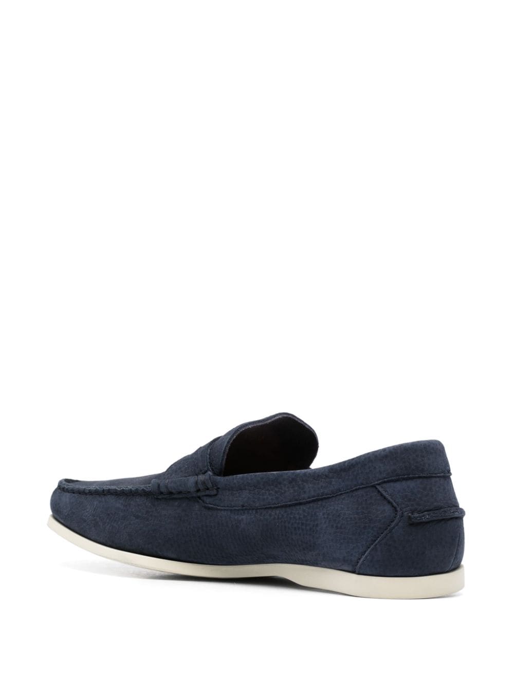 Shop Tom Ford Logo-appliqué Leather Loafers In Blue