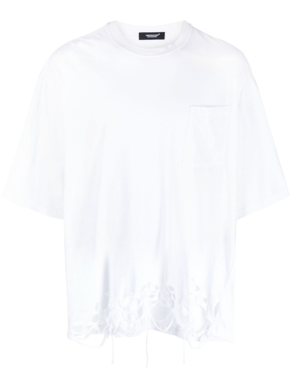 UNDERCOVER RIPPED-DETAILING COTTON T-SHIRT