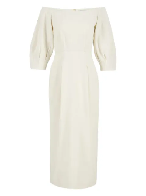 Gabriela Hearst Majano off-shoulder puff-sleeves midi dress