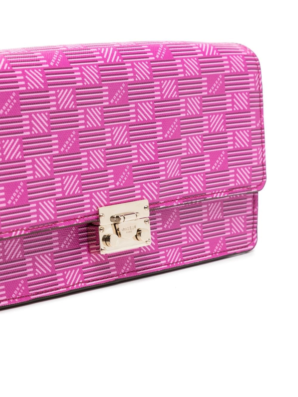 Shop Moreau Gigi Monogram-pattern Leather Shoulder Bag In Pink