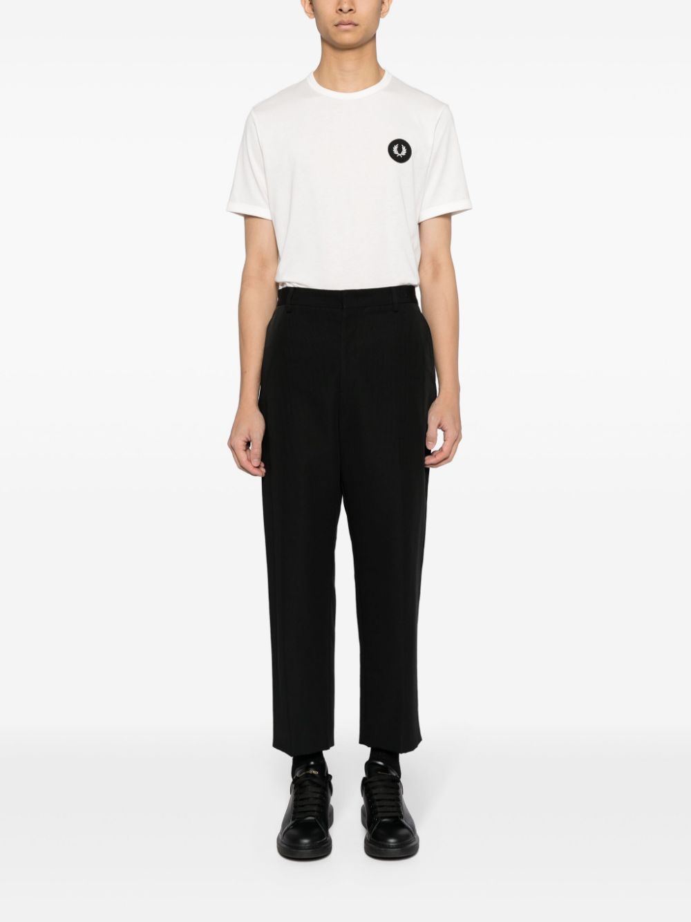 Fred Perry Laurel Wreath-patch cotton T-shirt - Wit