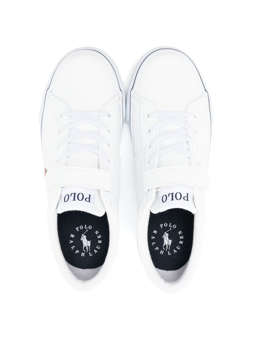 Shop Polo Ralph Lauren Polo Pony Leather Sneakers In White