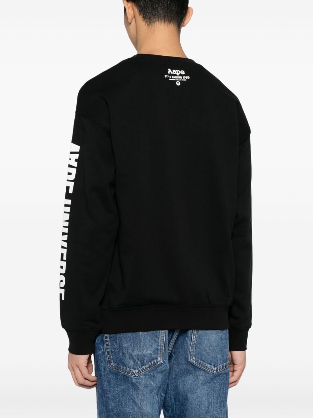 AAPE BY *A BATHING APE Sweater van katoenblend met logoprint Zwart