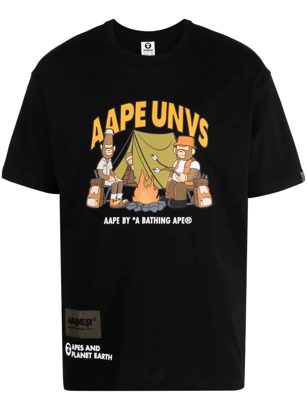 AAPE BY *A BATHING APE Katoenen T-shirt met print Zwart