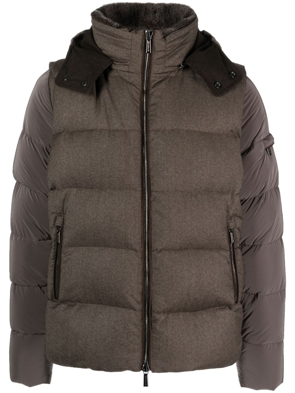 Moorer Casciano Padded Jacket In Brown