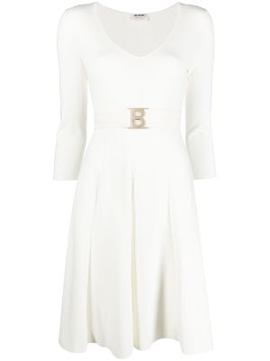 White dress with outlet belted waist