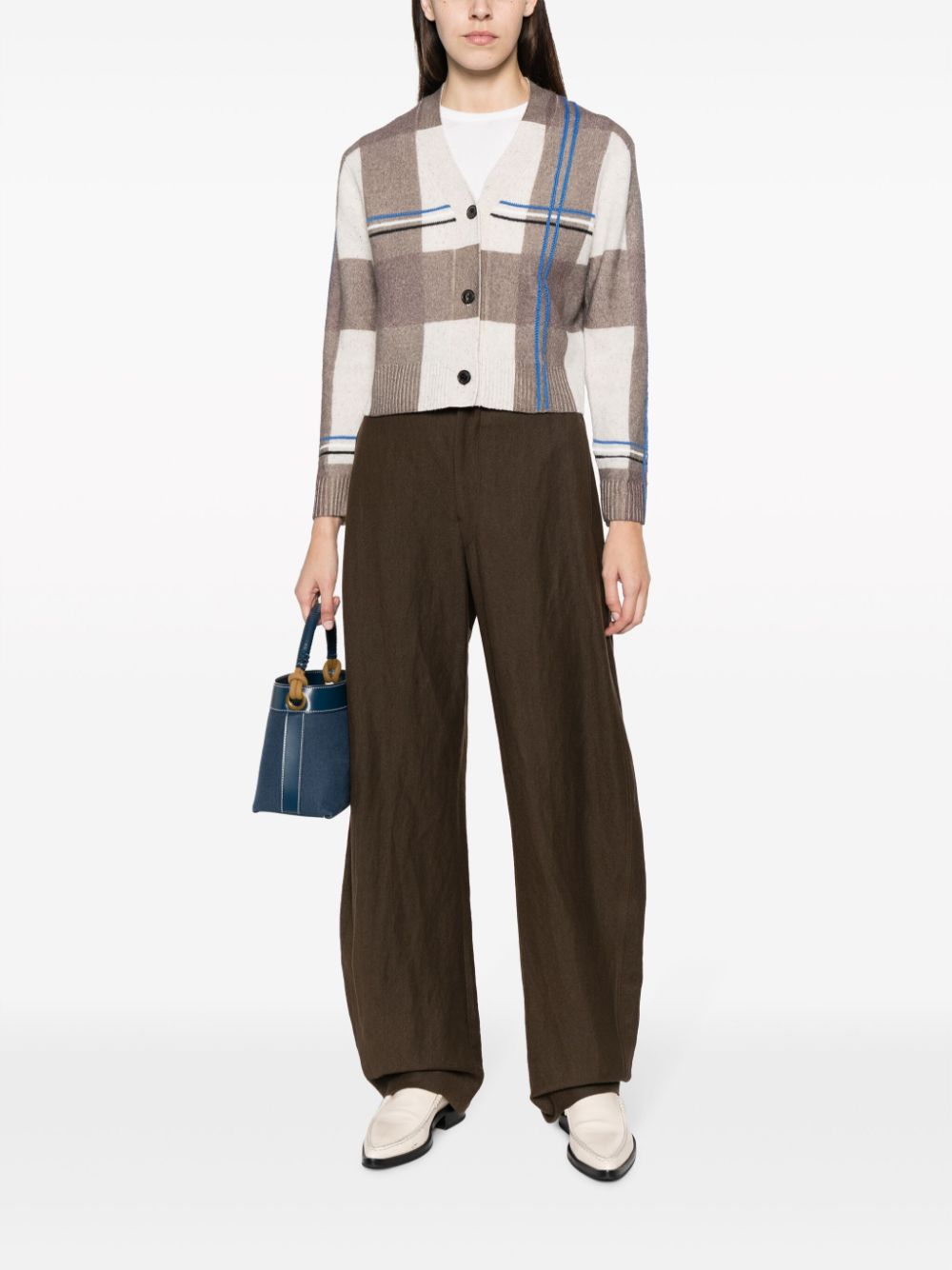 Paul Smith checked wool-blend cardigan - Beige