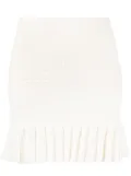 Self-Portrait sequin-embellished textured miniskirt - White