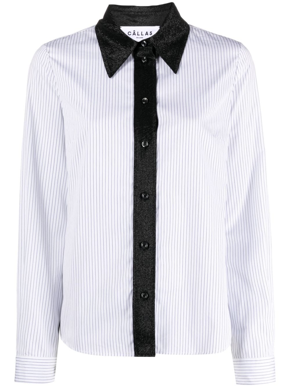 Shop Callas Milano Isolde Striped Cotton Shirt In White