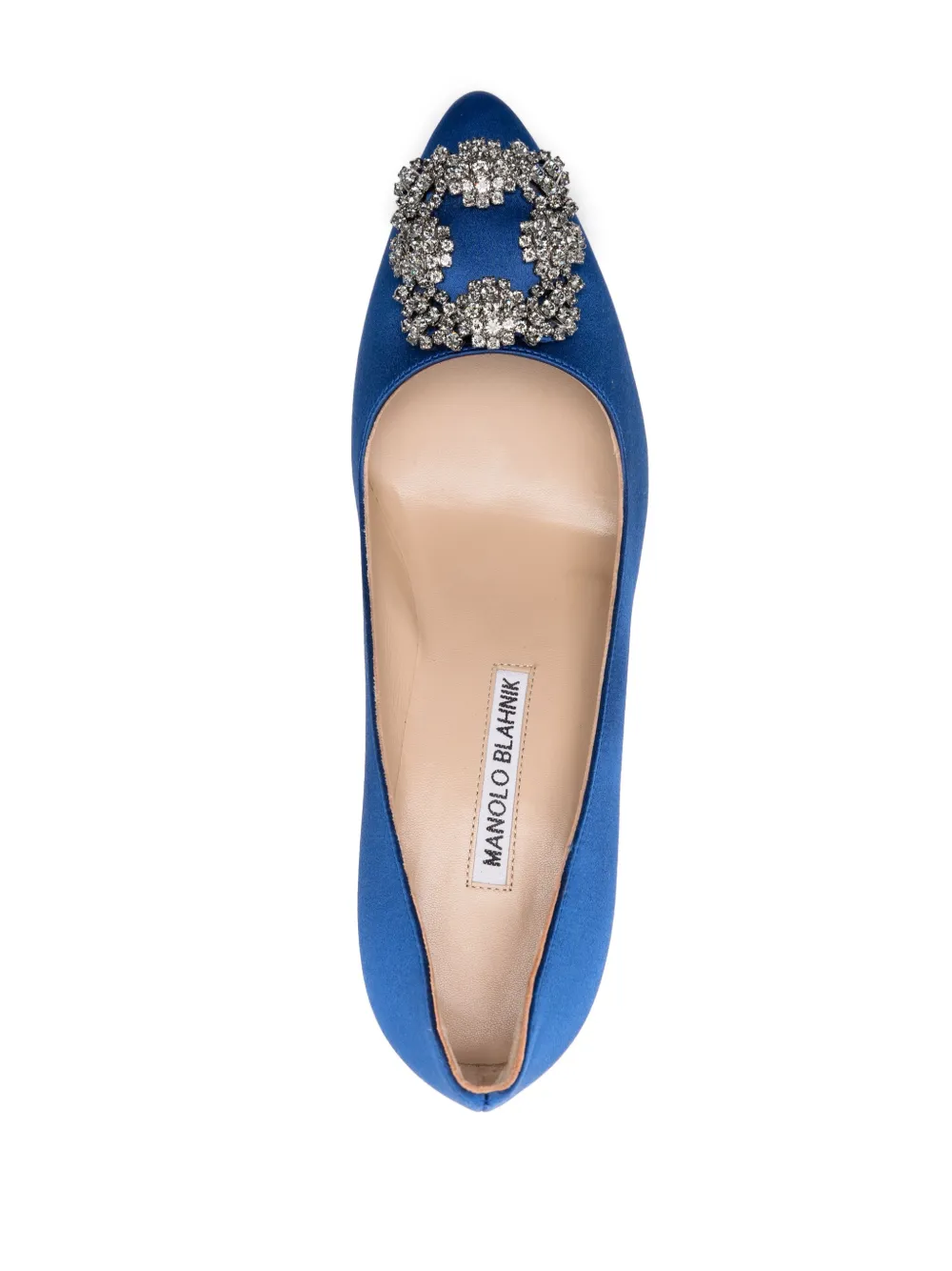 Manolo Blahnik Hangisi 90mm Satin Pumps Blue FARFETCH AZ