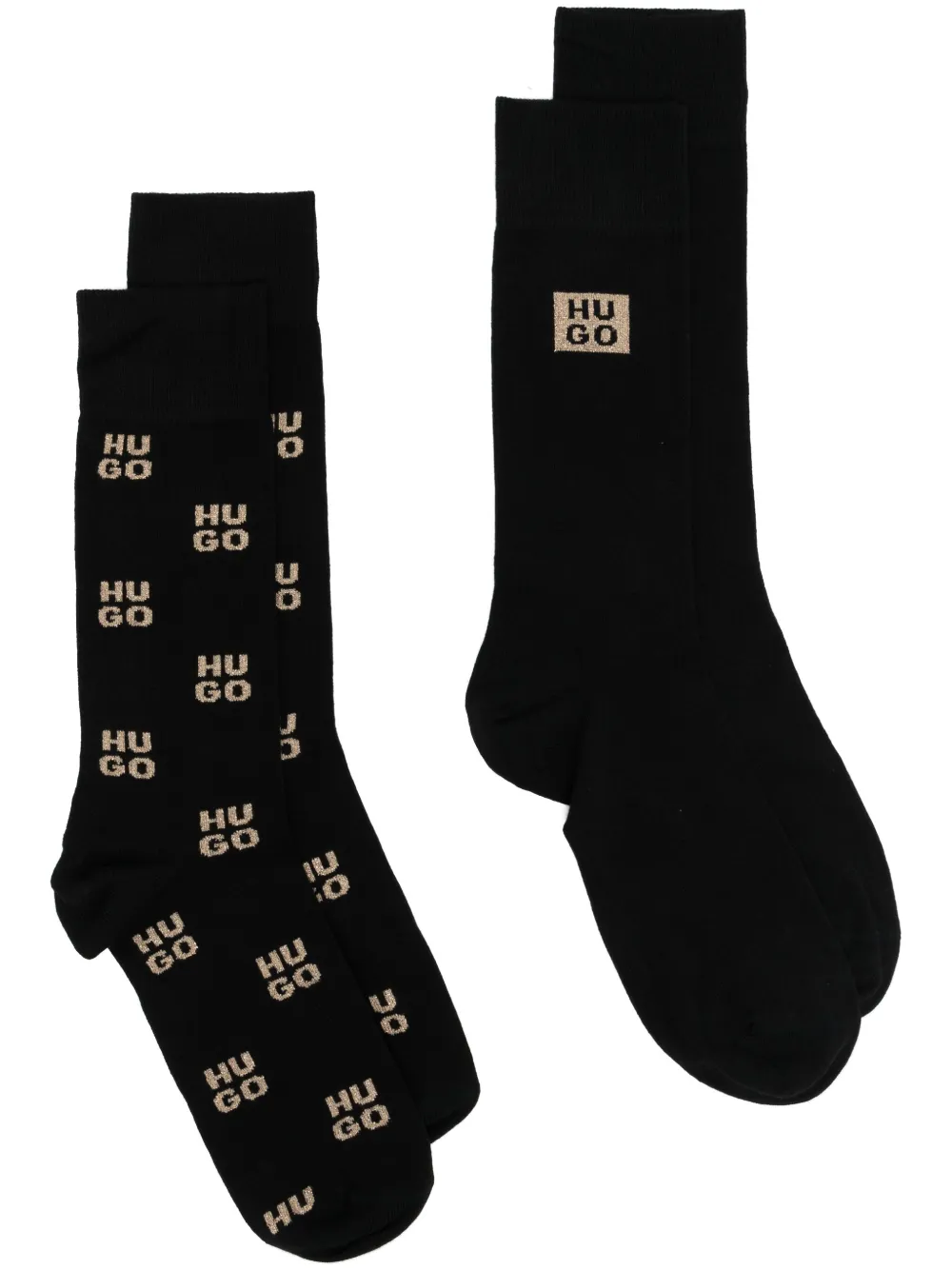HUGO Kit 2 pares de meias com logo | Preto | Image 1