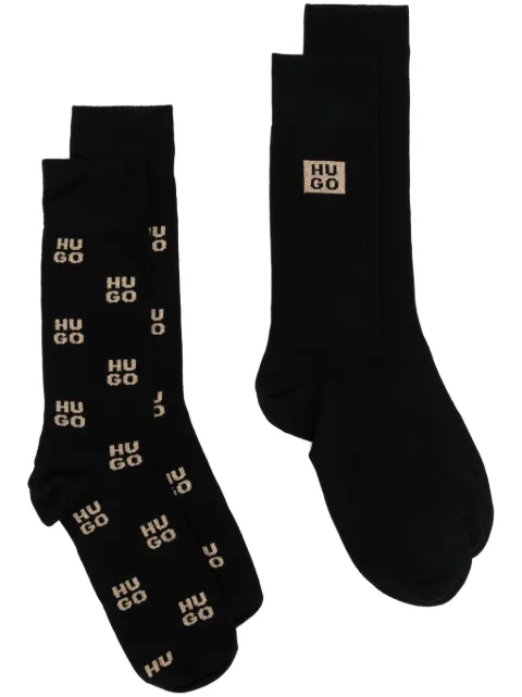 HUGO Kit 2 pares de meias com logo