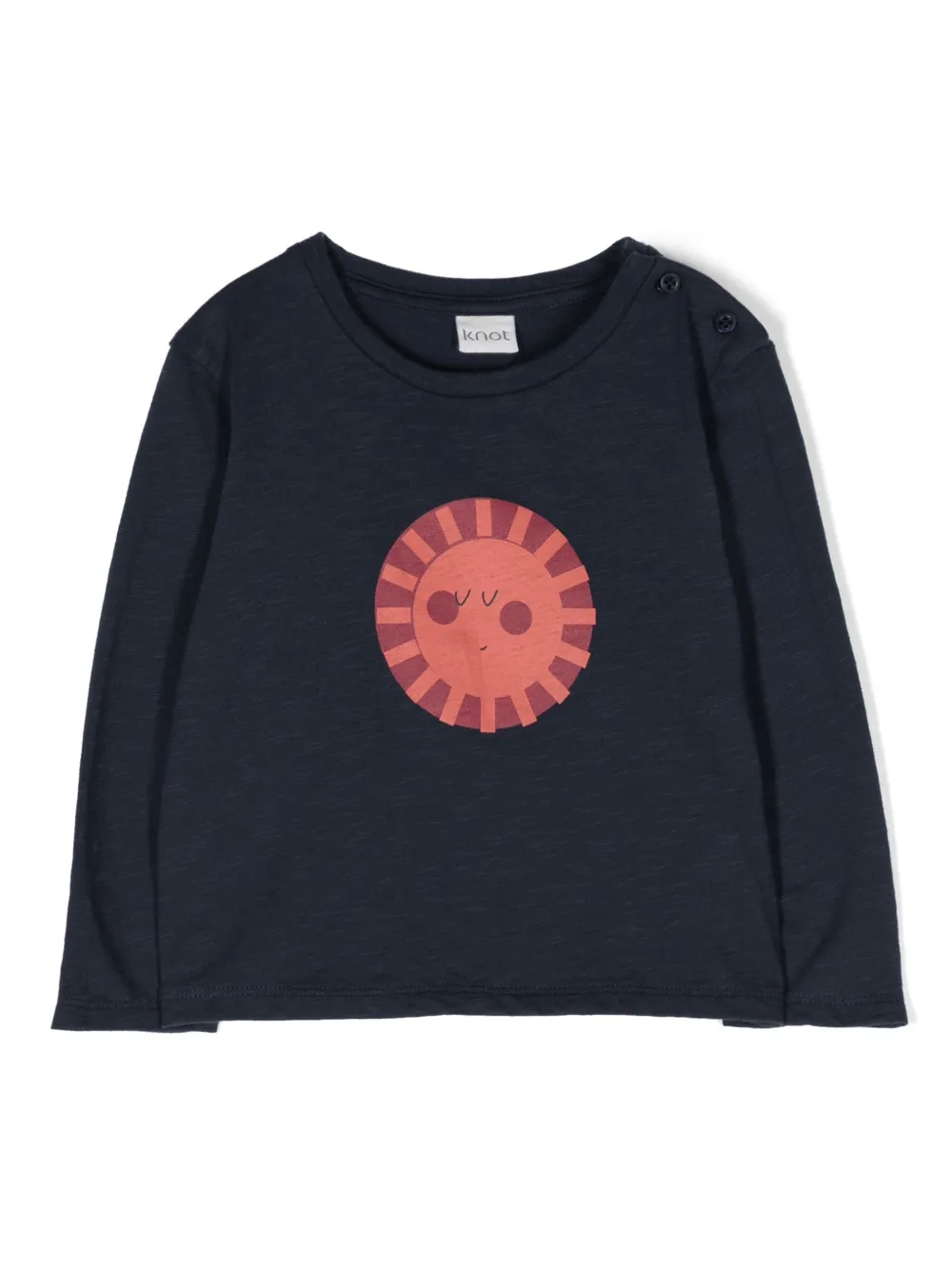 Knot Babies' Illustration-print Long-sleeve Cotton T-shirt In Blue