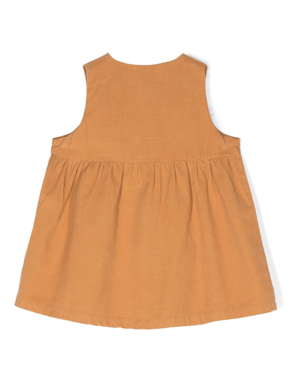 Shop Knot Round-neck Cotton Dress In Orange
