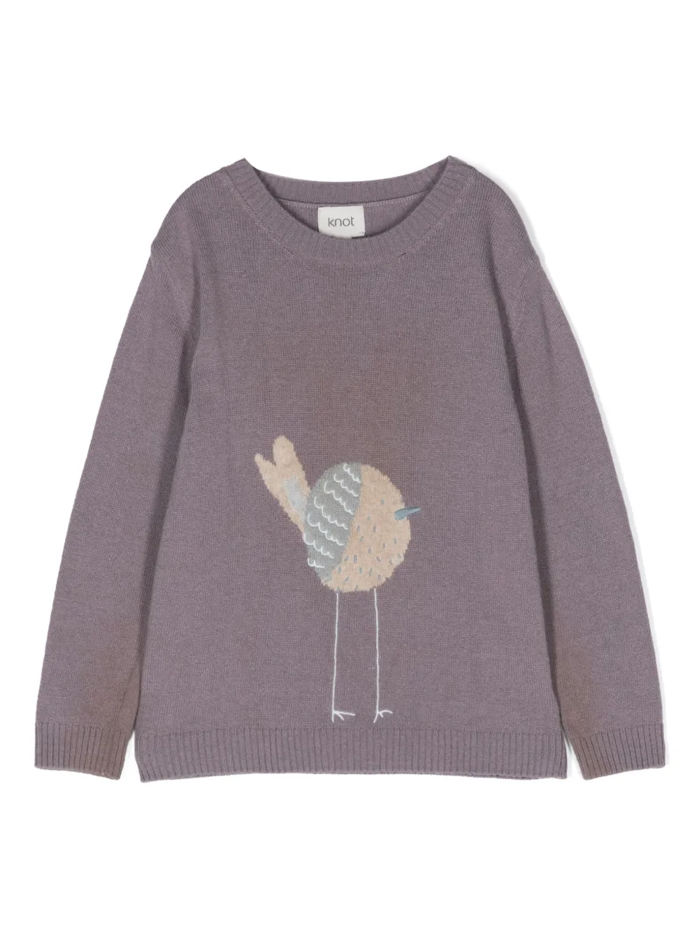 Knot Bird intarsia trui Paars