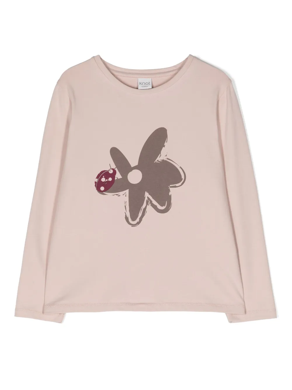 Knot Flower T-shirt van stretchkatoen Roze