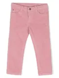 Knot logo-patch corduroy trousers - Pink