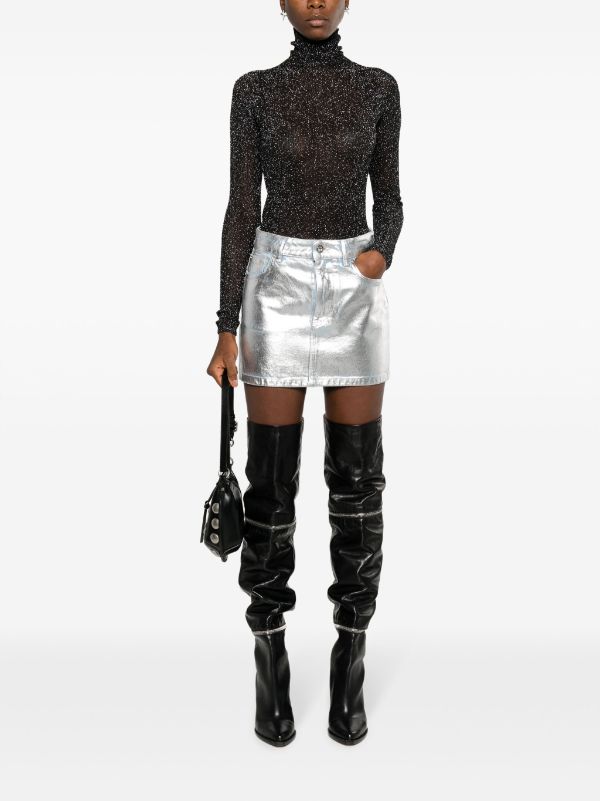 Isabel marant discount silver leather pants